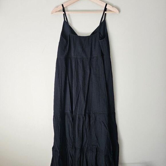 NWT Uniqlo Crinkle Cotton Camisole Dress - 2024 - Black - Sz S - Picture 3 of 11